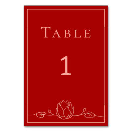 Lotus Personalisiert Wedding Tischnummer Card