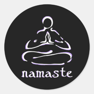 Lotus Pose Namaste Yoga Mediation Runder Aufkleber