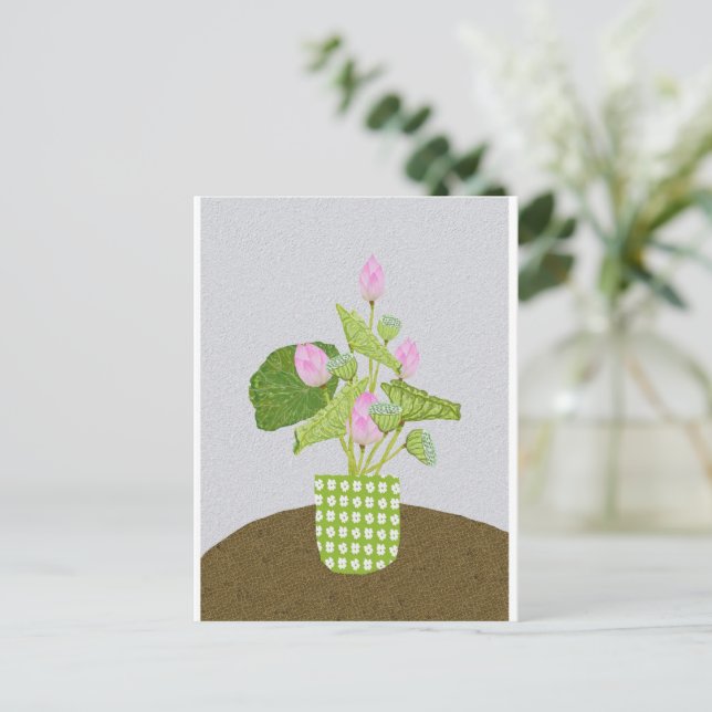 Lotus Postkarte (Stehend Vorderseite)