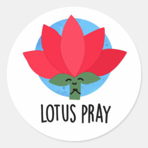 Lotus Pray Funny Pflanze Pub Runder Aufkleber