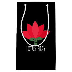 Lotus Pray Funny Pflanze Pun Dark BG Kleine Geschenktüte