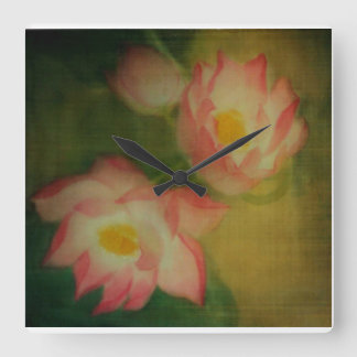 Lotus Quadratische Wanduhr