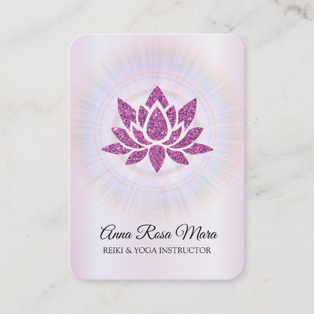 *~* Lotus Rays Reiki Energy Healing MAGENTA  Visitenkarte (Vorderseite)