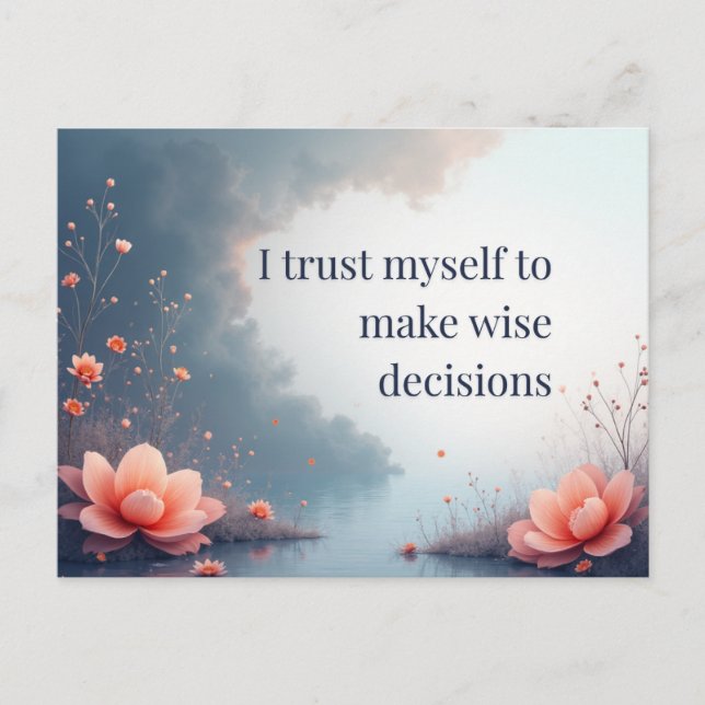 Lotus Reflection Affirmation Empower Inner Wisdom Postkarte (Vorderseite)