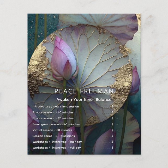Lotus Reverie | Lotus-Blumendesign Flyer (Vorne)