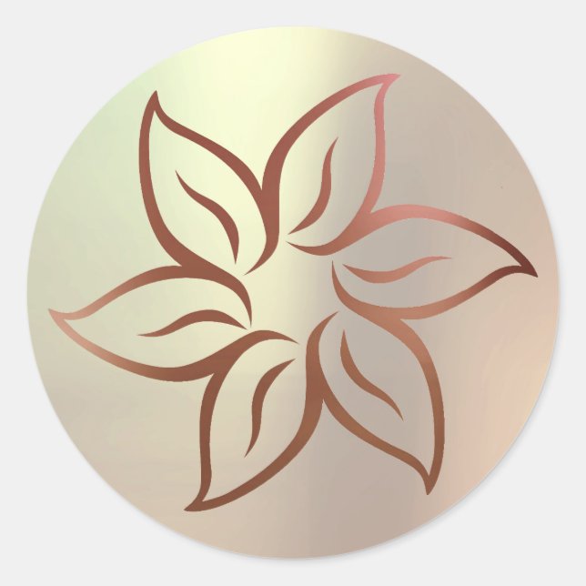 Lotus Rose Goldene Rose Runder Aufkleber (Vorderseite)