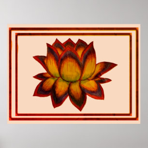 Lotus Rot-Töne-Druck, Poster (Halbglanz)