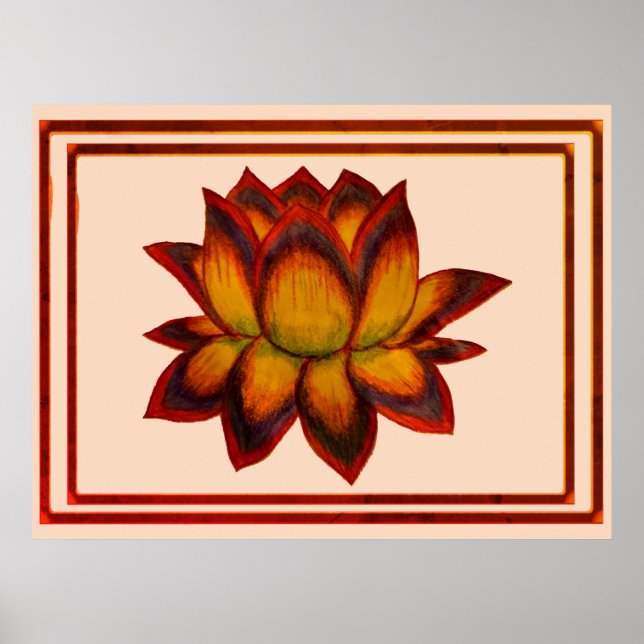 Lotus Rot-Töne-Druck, Poster (Halbglanz) (Vorne)