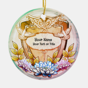 Lotus-Schild Krankenschwester  Keramik Ornament