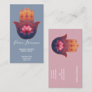 Lotus-Segen   Hamsa-Hand Visitenkarte