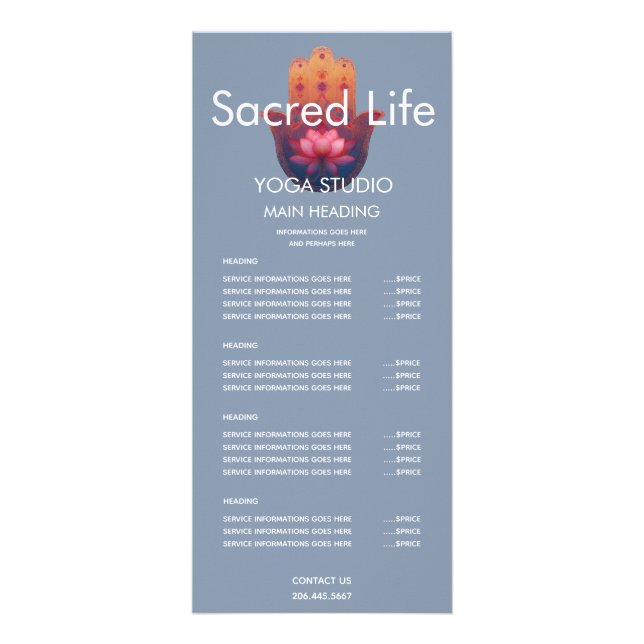 Lotus-Segen | Hamsa-Hand Werbekarte (Vorne)