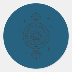 Lotus spirituelle Blume Zen-Meditation Yoga-Liebha Runder Aufkleber