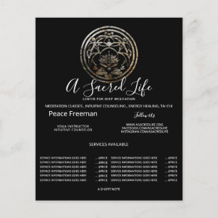 Lotus-Stille   Silber-Mandala-Design Flyer