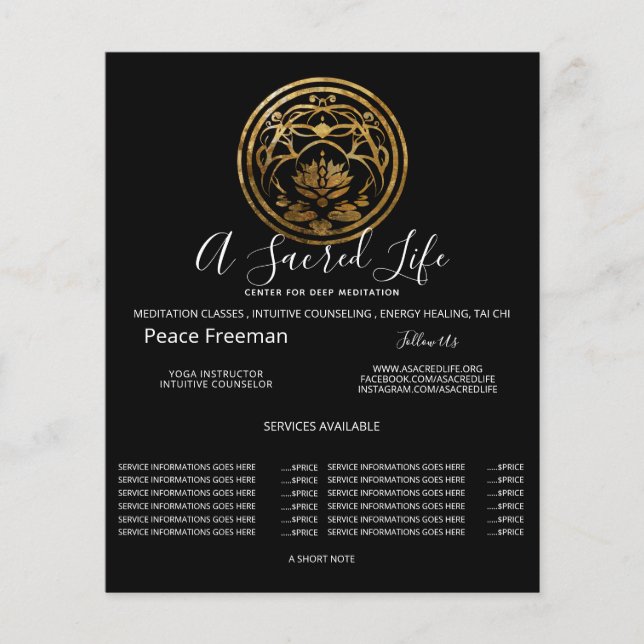 Lotus-Stillness | Goldenes Mandala-Design Flyer (Vorne)