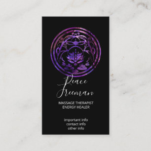 Lotus-Stillness Purple Mandala-Design Visitenkarte