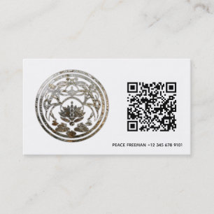 Lotus-Stillness Silber-Mandala-Design Visitenkarte