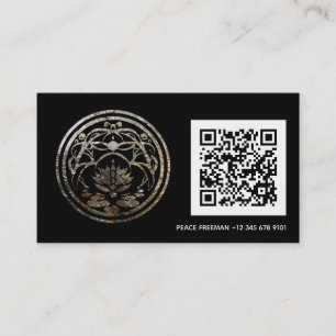 Lotus-Stillness Silber-Mandala-Design Visitenkarte