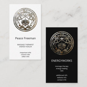 Lotus-Stillness Silber-Mandala-Design Visitenkarte