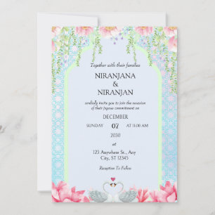 Lotus theme Wedding Einladung