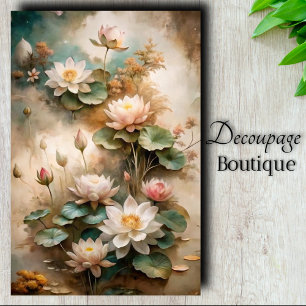 Lotus Träume Découpage Seidenpapier