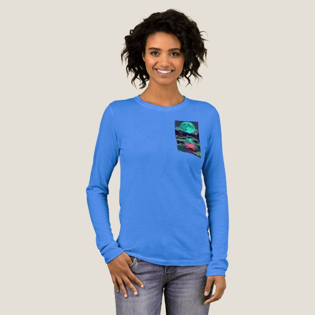 Lotus türkis Mondlicht Tri-Blend Shirt (Volle Vorderseite)