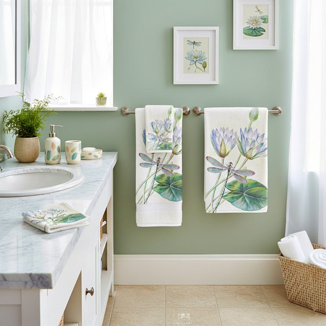 Lotus und Libelle Badhandtuch Set (Von Creator hochgeladen)