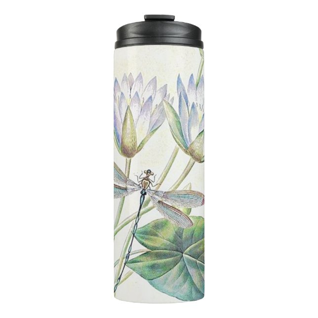 Lotus und Libelle Thermosbecher (Vorderseite)