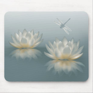 Lotus und Libellen-Mausunterlage Mousepad