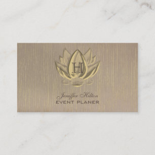 Lotus vintage elegant chic Art Deco Monogramm Visitenkarte
