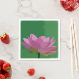 Lotus Wasser Lippenrosa Blume Serviette