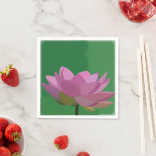Lotus Wasser Lippenrosa Blume Serviette