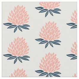 Lotus Wasserlilie Rosa blaues Muster Stoff