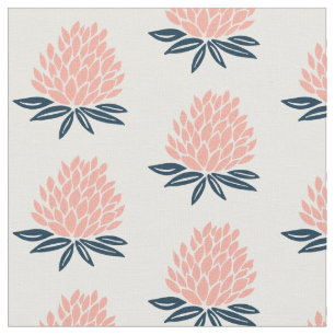 Lotus Wasserlilie Rosa blaues Muster Stoff