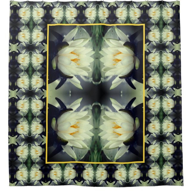 Lotus Water Lilie Blume Abstrakt Duschvorhang (Vorderseite)