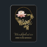 *~* Lotus Water Lilie Yoga Mindfulful Glitzer Visitenkarte<br><div class="desc">Energetisch verbesserte Imitate Gold Foil und Gold Glitzer mit einem rosa Lotus - Wasserlilie. * Yoga Mindfulness Meditation Lotus Gold Glitzer Business CARDS Design.* Dieses feminine Design ist auf einem schwarzen Hintergrund auf der Vorderseite und einem weißen Hintergrund auf der Rückseite und beinhaltet einen Lotus, Blatt und einen goldenen Rahmen....</div>