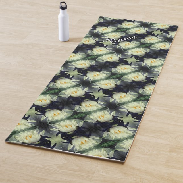 Lotus Water Lily Blume Abstrakt Personalisiert Yogamatte (Beispiel)