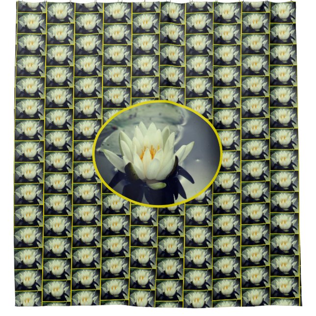 Lotus Water Lily Blume Muster Duschvorhang (Vorderseite)
