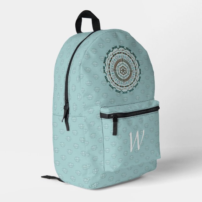 Lotus Weave Bedruckter Rucksack (Rückseitige Ecke links)