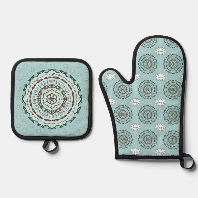 Lotus Weave Ofenhandschuh & Topflappen-Set (Vorderseite)