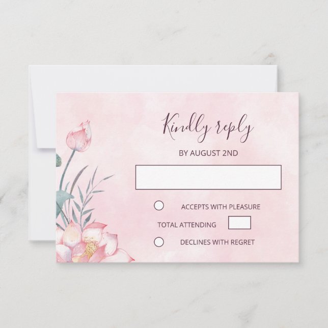 Lotus Wedding RSVP (Vorderseite)