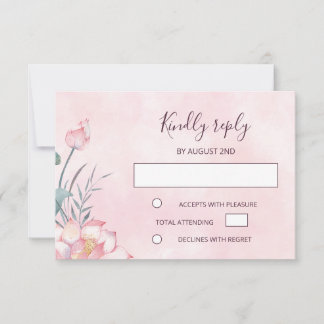 Lotus Wedding RSVP Karte