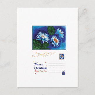 Lotus-Weihnachtskarte – Friedliche Feiertagsgrüße Postkarte
