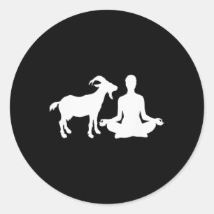 Lotus-Yoga-Haltung Ziegen-Yoga _3  Runder Aufkleber