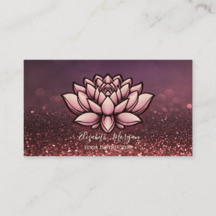Lotus Yoga Instructor Burgundy Bokeh Visitenkarte