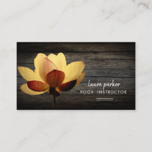 Lotus Yoga Instructor Medizin Zen Vintages Holz Visitenkarte