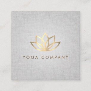 Lotus-Yoga-Lehrer-graue quadratische Visitenkarte