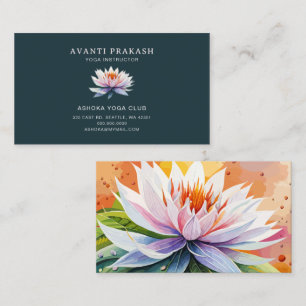 Lotus Yoga Meditation Instructor Business Card Terminkarte