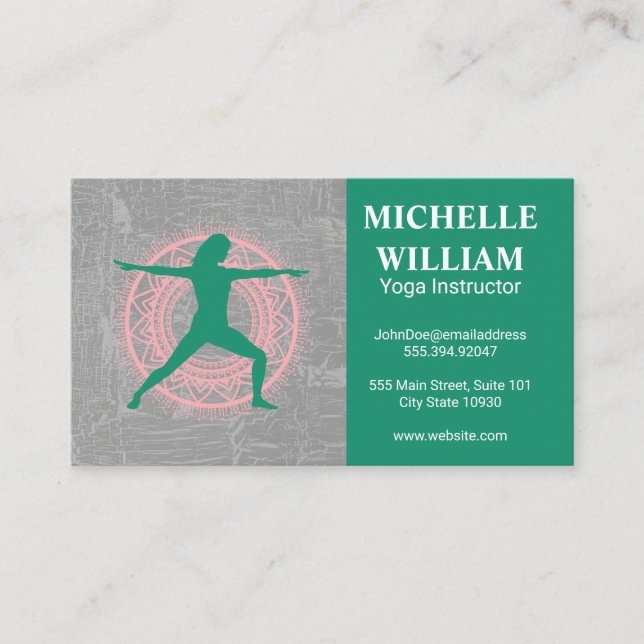Lotus | Yoga-Pose | Instructor Business Card Visitenkarte (Vorderseite)