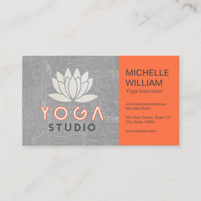 Lotus | Yoga Studio | Instructor Business Card Visitenkarte (Vorderseite)