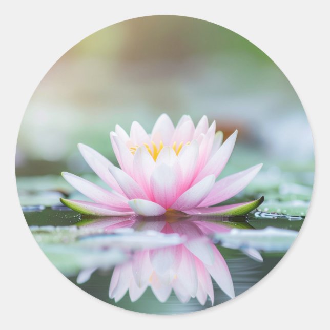 LOTUS - ZEN-BUDDHISMUS RUNDER AUFKLEBER (Vorderseite)